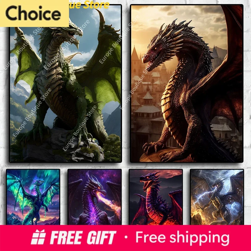 Resin Art Wall Decor - 2026 Fantasy Dragon Mythical Animal Posters