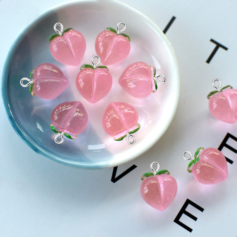 Resin Art Notes - 10Pcs New Transparent Peach Flat Resin