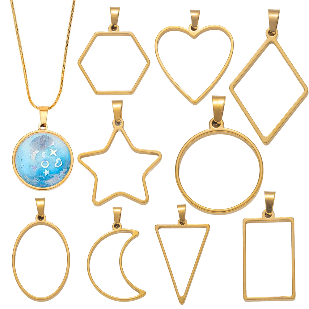 Resin Art Notes - 5pcs Stainless Steel Open Back Resin