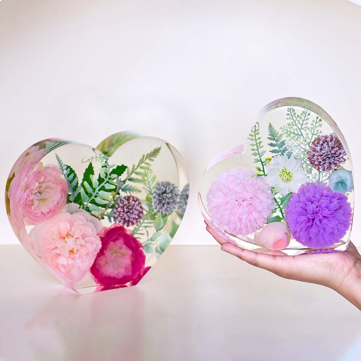 Resin Art Stone - Heart Hexagon Ornament Bookend Silicone Mold