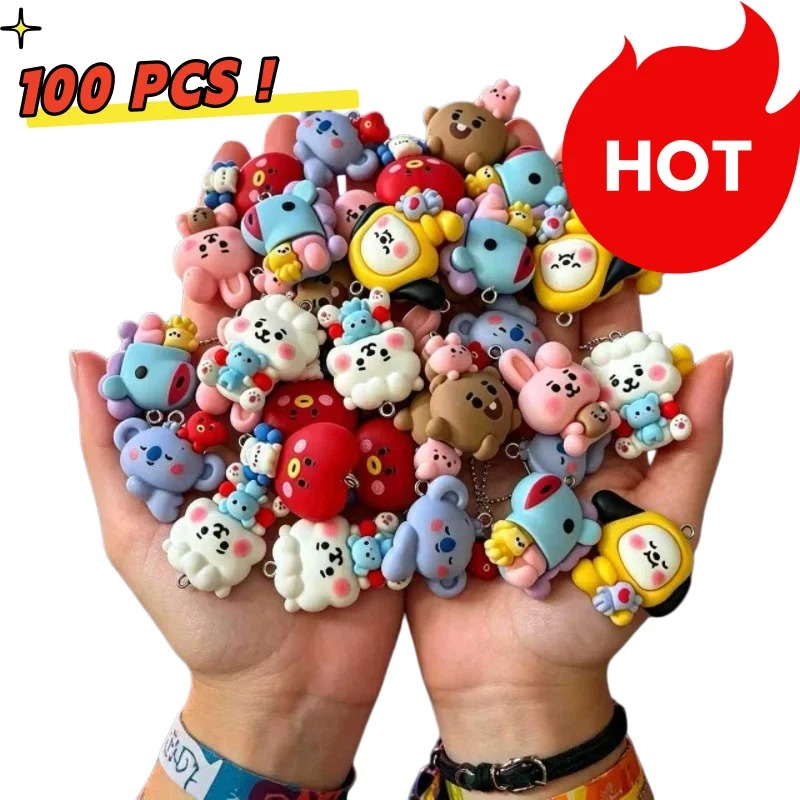 Resin Art Notes - 7pcs BT21 Resin Cartoon Charm DIY