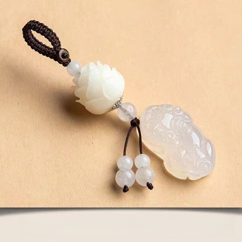 Resin Art Ring - Pendant Lotus Keychain Car Charm with