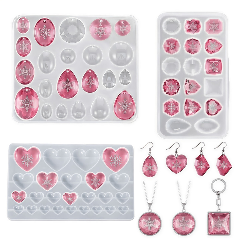 Resin Art Stone - 3Packaged Gemstone Silicone Mold Resin jewelry