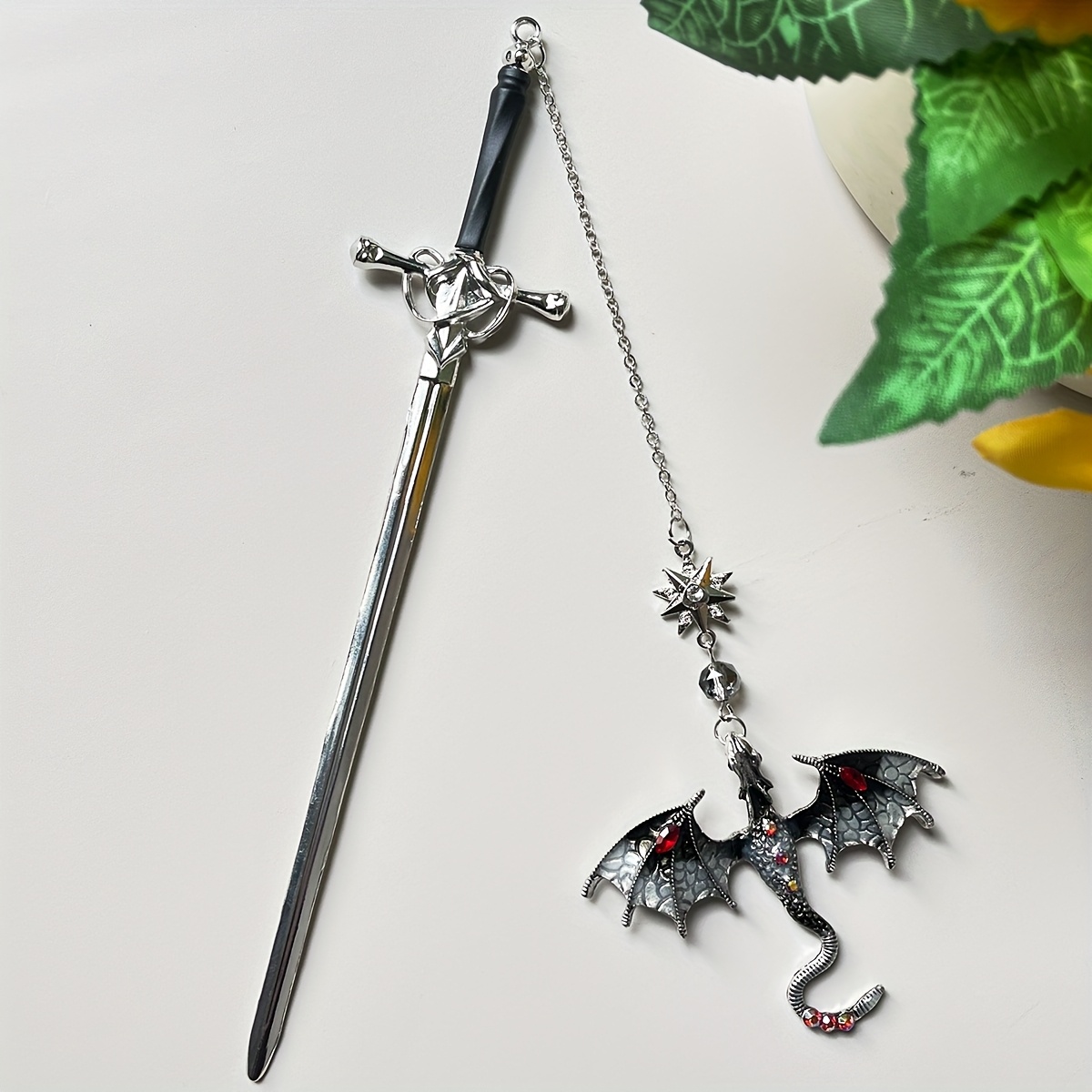 Resin Art Bookmark - Bview Art Medieval Dragon Sword Bookmark