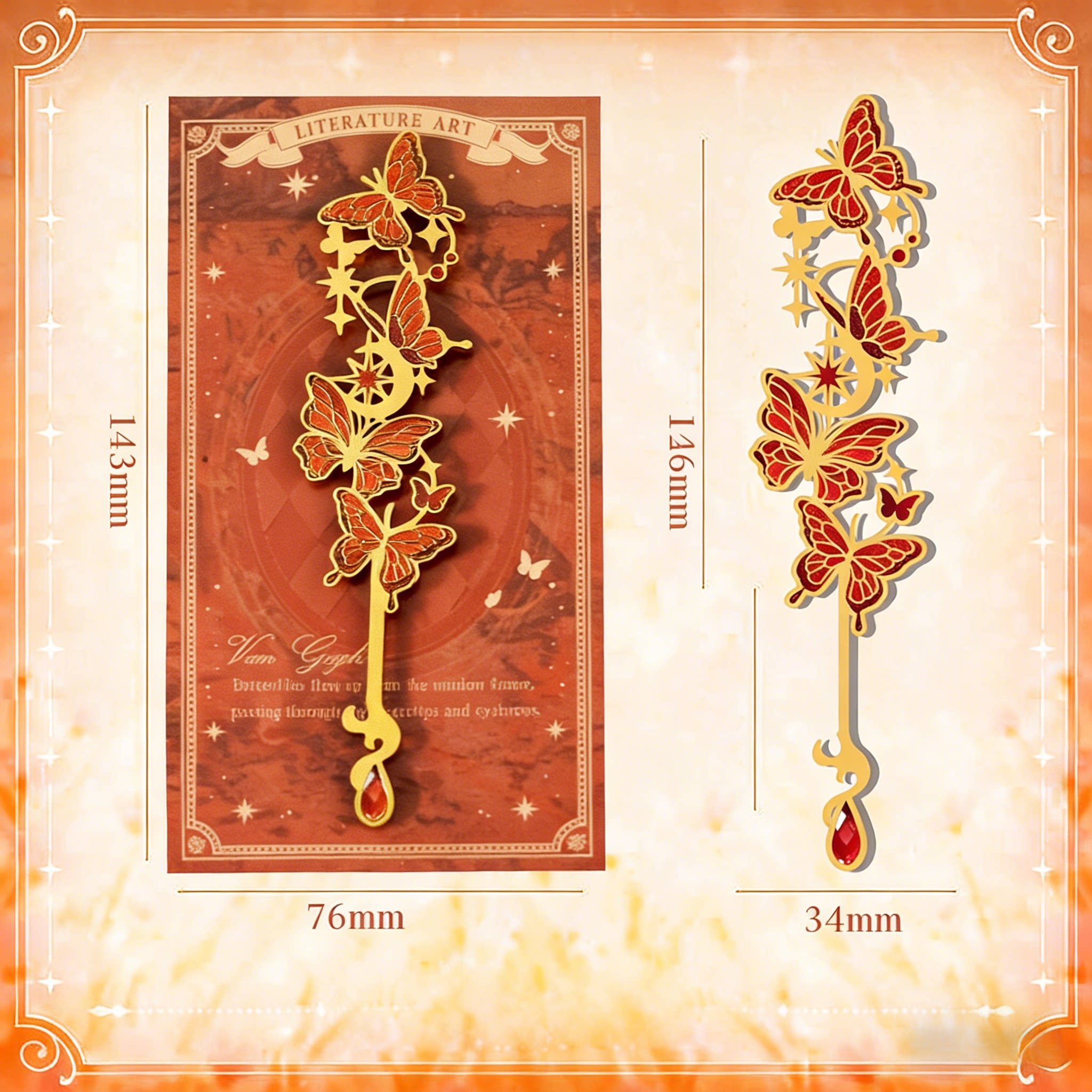 Colorful Design Butterfly Meta - Resin Art Bookmark review and price