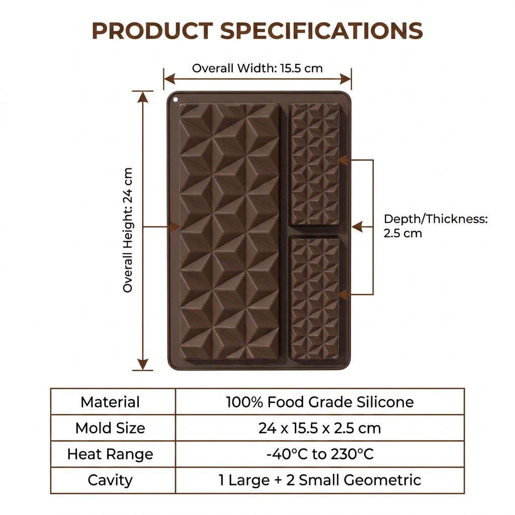 2-in-1 Silicone Chocolate Bar  - Tray Mold Rectangle review and price
