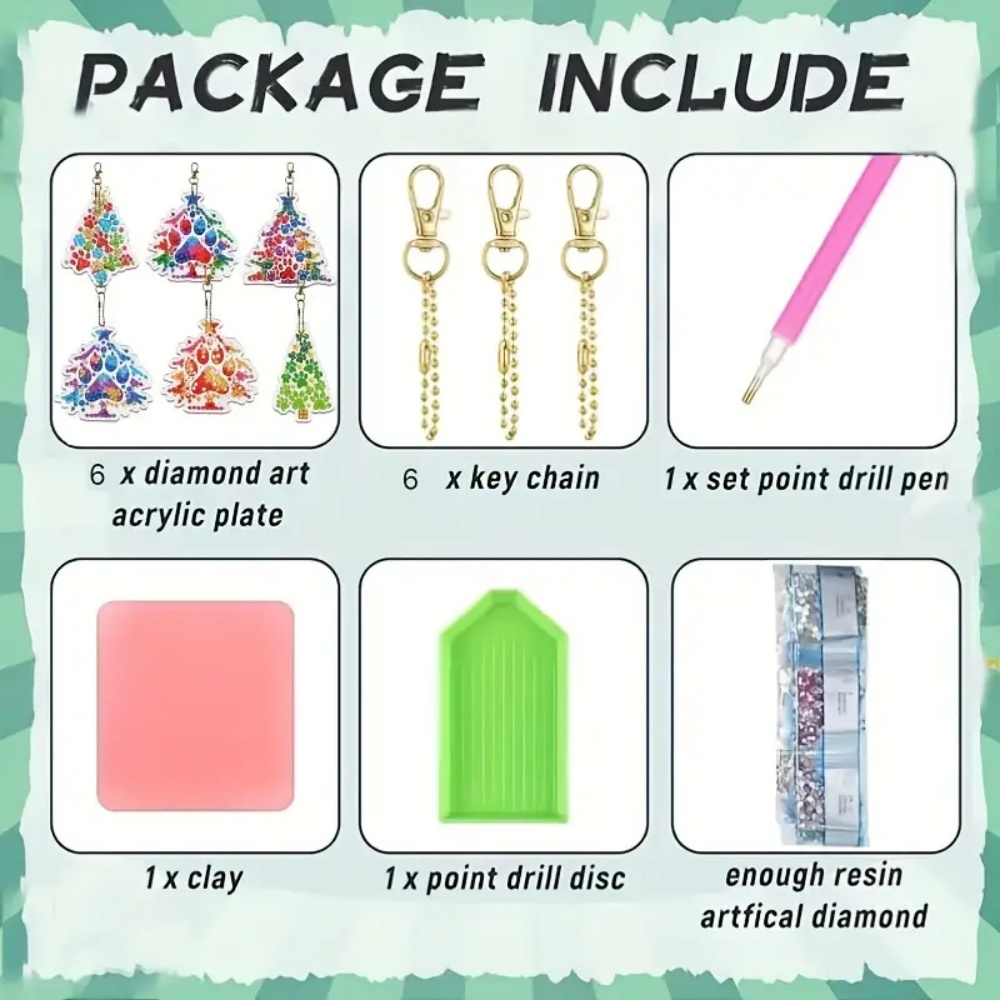 6pcs/Set DIY Christmas Tree Pa - Resin Art Bookmark review and price