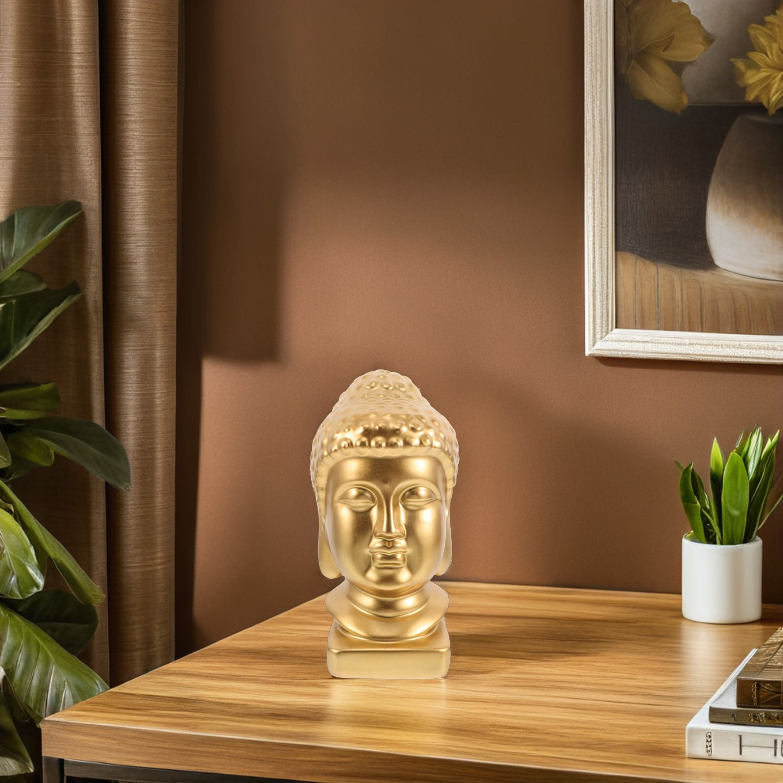 Resin Buddha Head Art Statue E - Resin Art And Decor review and price