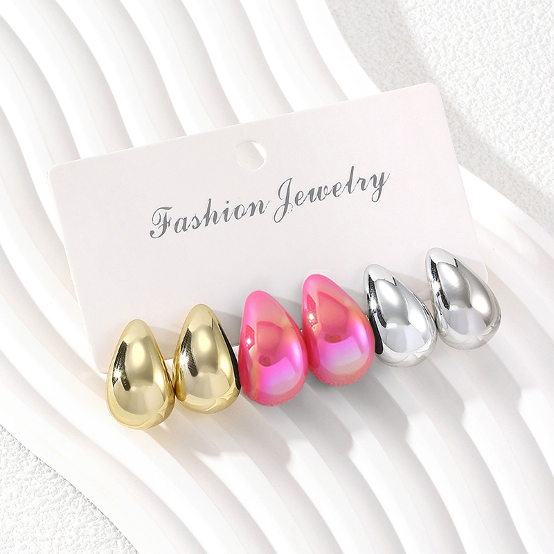 3 Pairs Fashion Resin Drop Ear - Resin Art Ring review and price