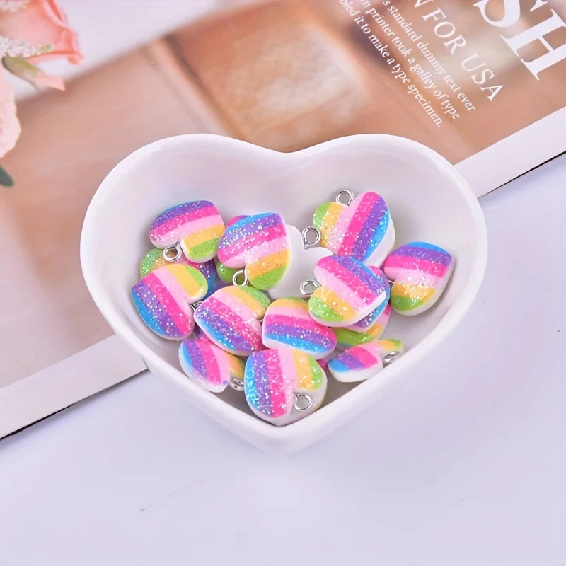 10Pcs Colorful Heart Resin Cha - Resin Art Notes review and price