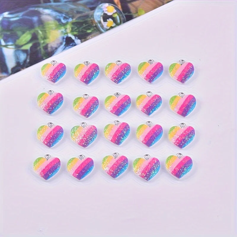 10Pcs Colorful Heart Resin Cha - Resin Art Notes review and price