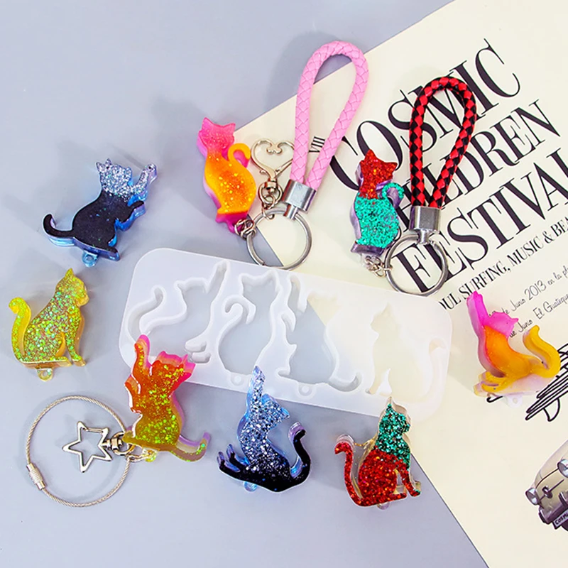 DIY Cat Shape Keychain Pendant - Resin Art Stone review and price