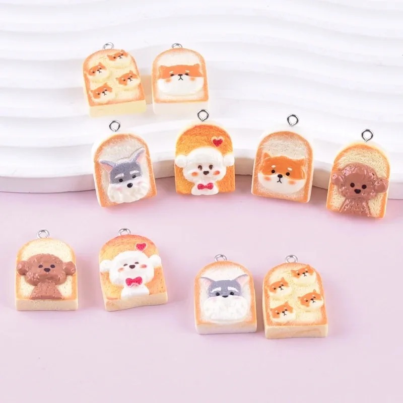 10Pcs Cute Toast Dog Resin Pen - Resin Art And Decor review and price