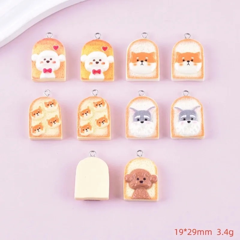 10Pcs Cute Toast Dog Resin Pen - Resin Art And Decor review and price