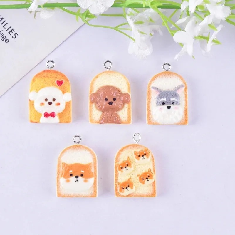 10Pcs Cute Toast Dog Resin Pen - Resin Art And Decor review and price