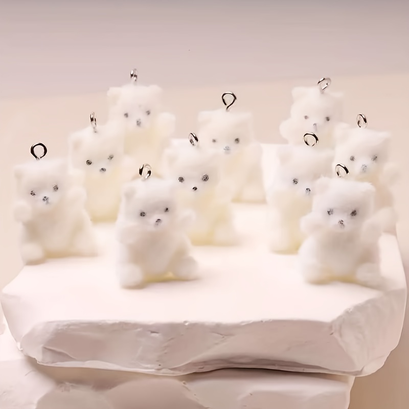 6Pcs Polar Bear Resin Charms C - Resin Art And Decor review and price