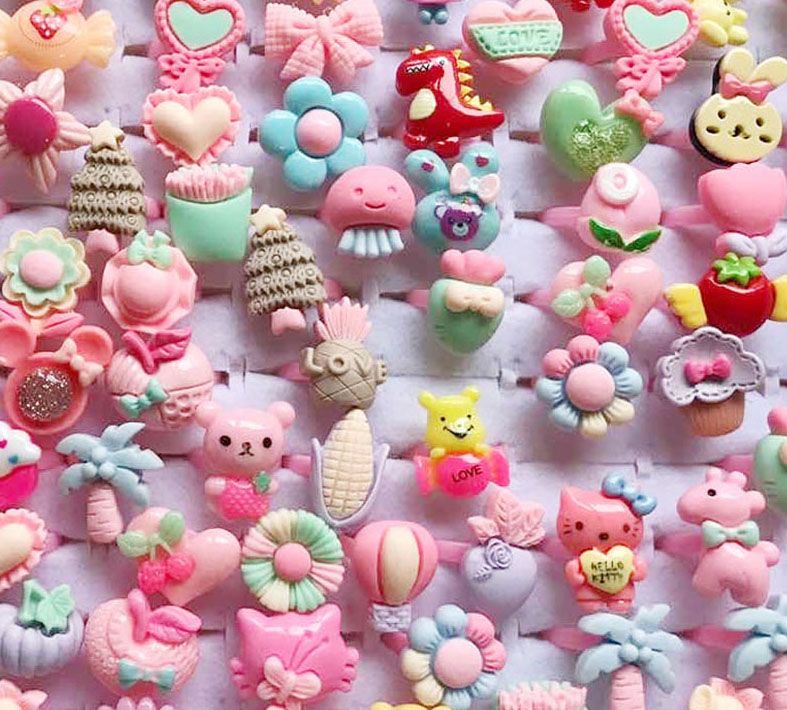 10pcs/Lot Cute Children's Cart - Resin Art Ring review and price