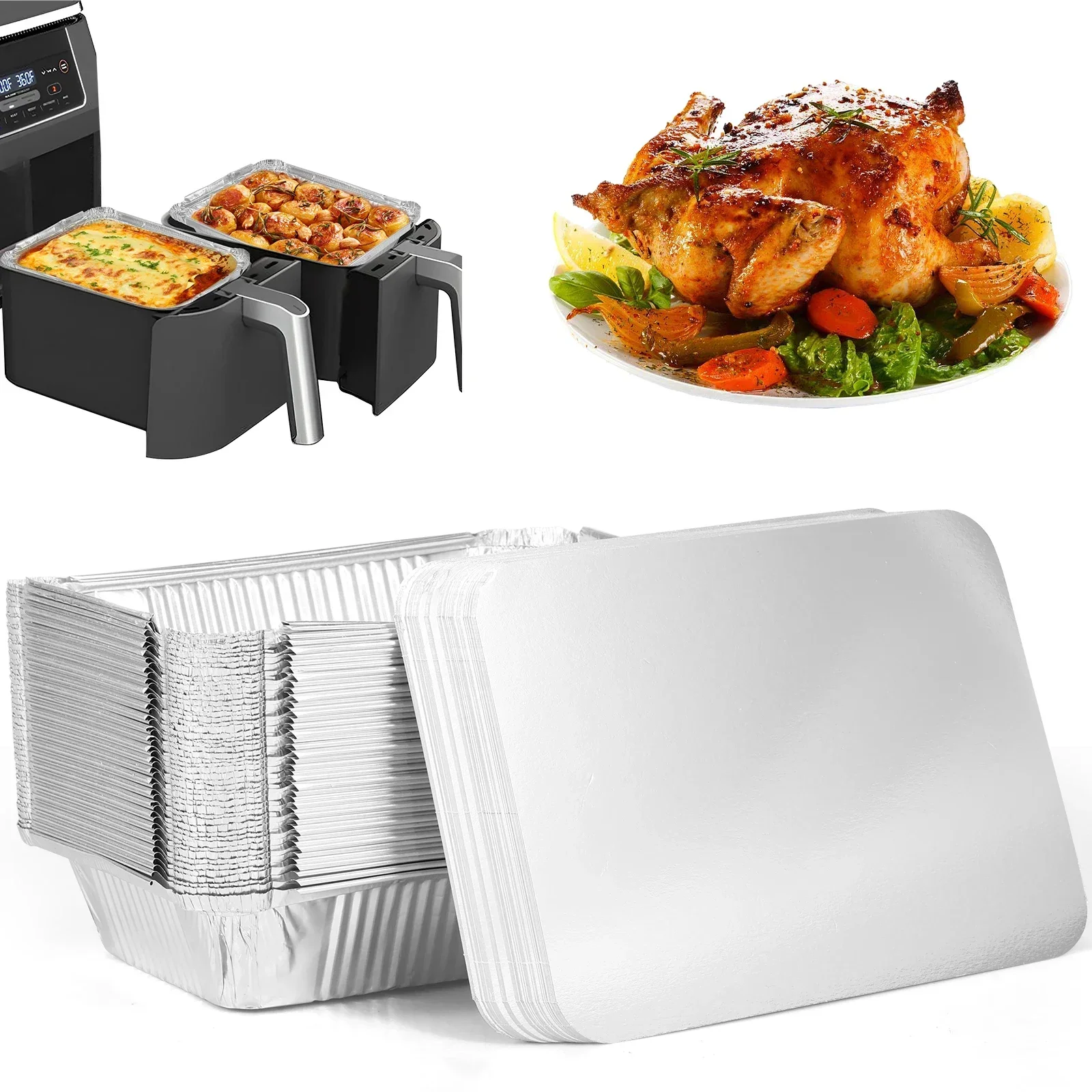 50/100pcs Aluminum Foil Trays  - Tray Mold Rectangle review and price