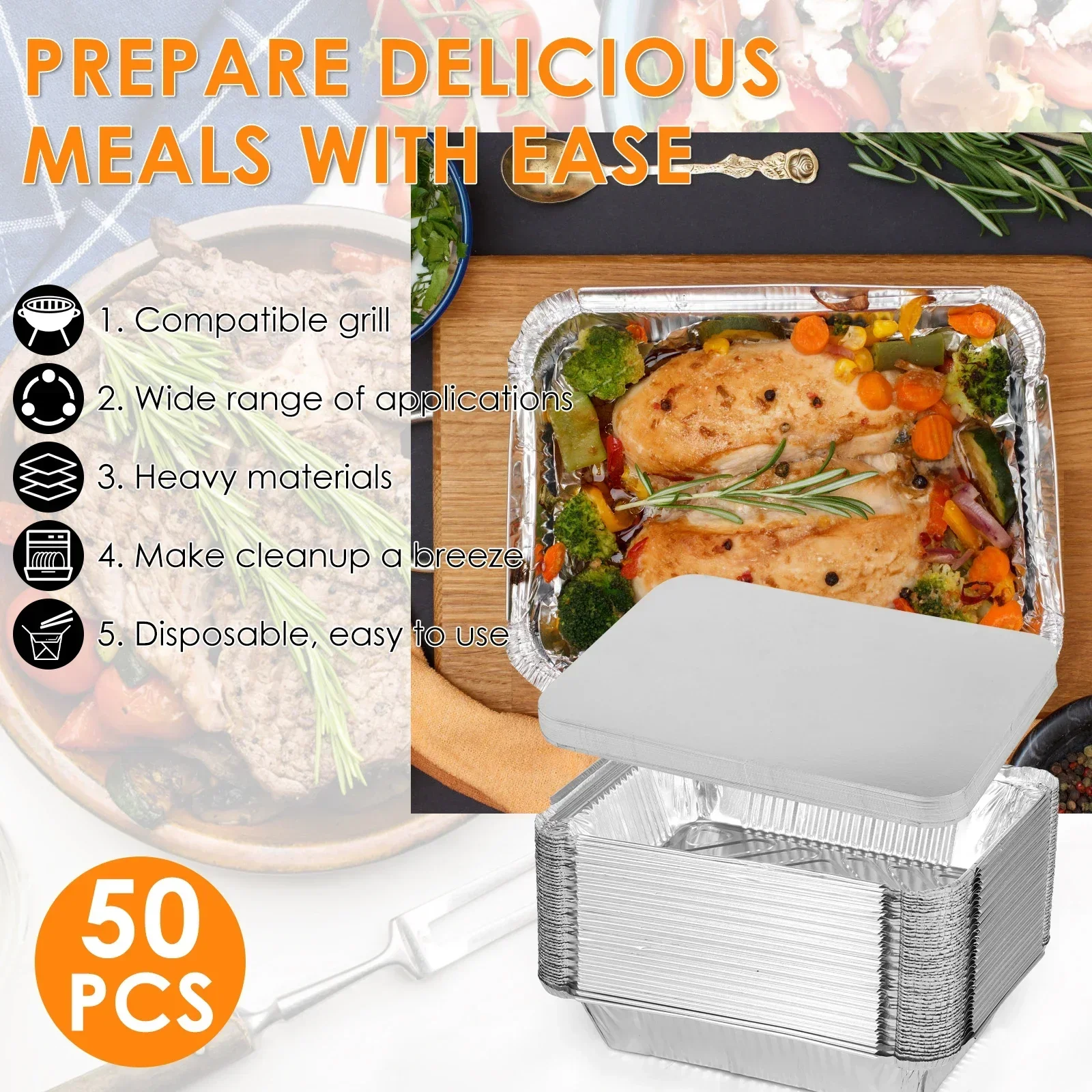 50/100pcs Aluminum Foil Trays  - Tray Mold Rectangle review and price