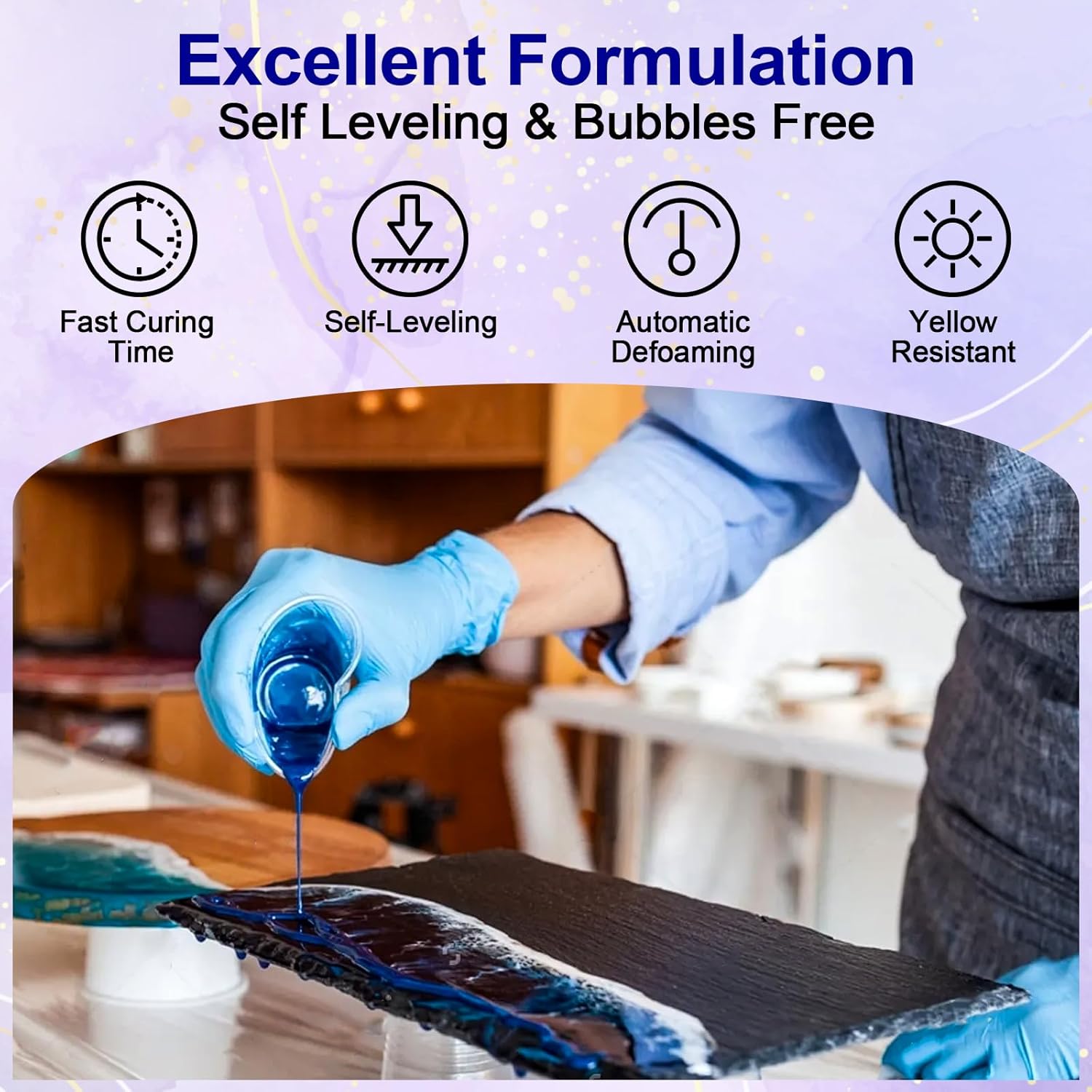 Clear Epoxy Resin AB Glue Hard - Resin Art Stone review and price
