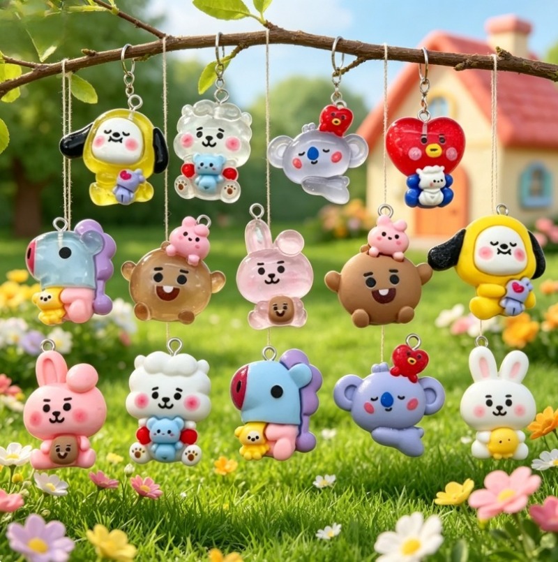 7pcs BT21 Resin Cartoon Charm  - Resin Art Notes review and price