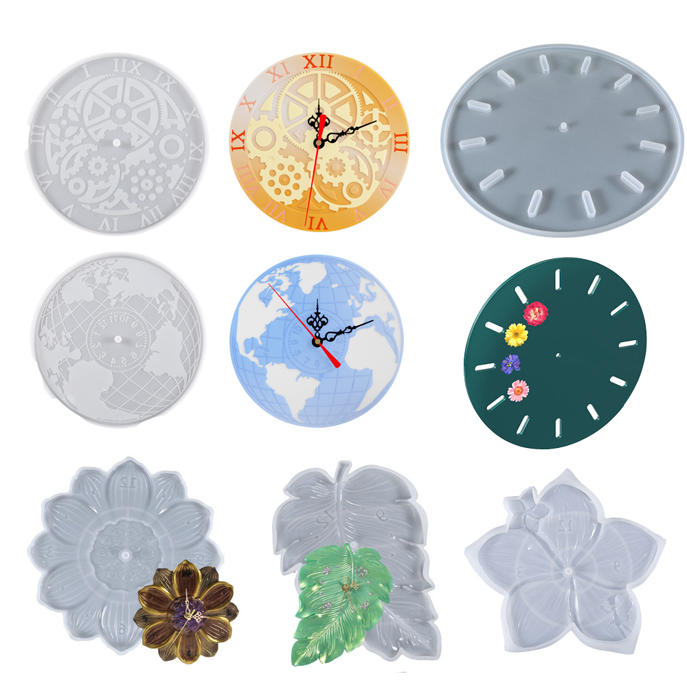 World Map Lotus Leaf Sakura Cl - Resin Art Clock review and price