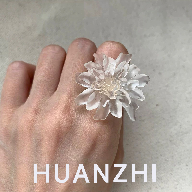 HUANZHI White Transparent Fros - Resin Art Ring review and price