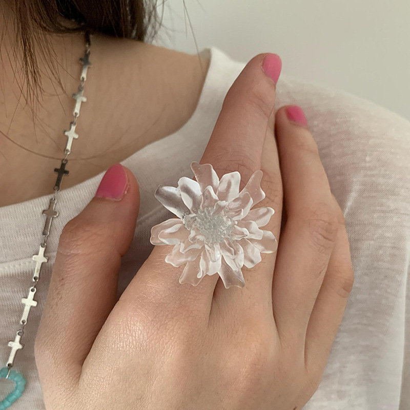 HUANZHI White Transparent Fros - Resin Art Ring review and price