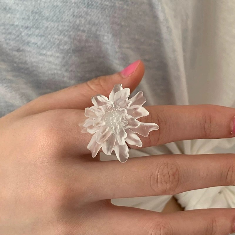 HUANZHI White Transparent Fros - Resin Art Ring review and price
