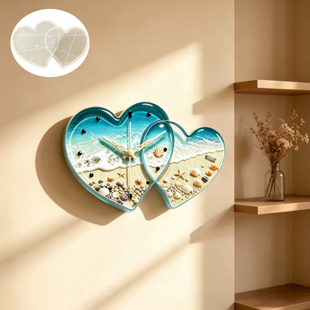 Love connected heart shape clo - Resin Art Clock review and price