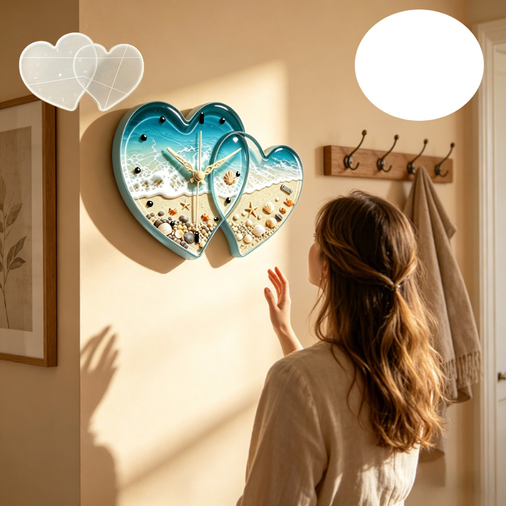 Love connected heart shape clo - Resin Art Clock review and price