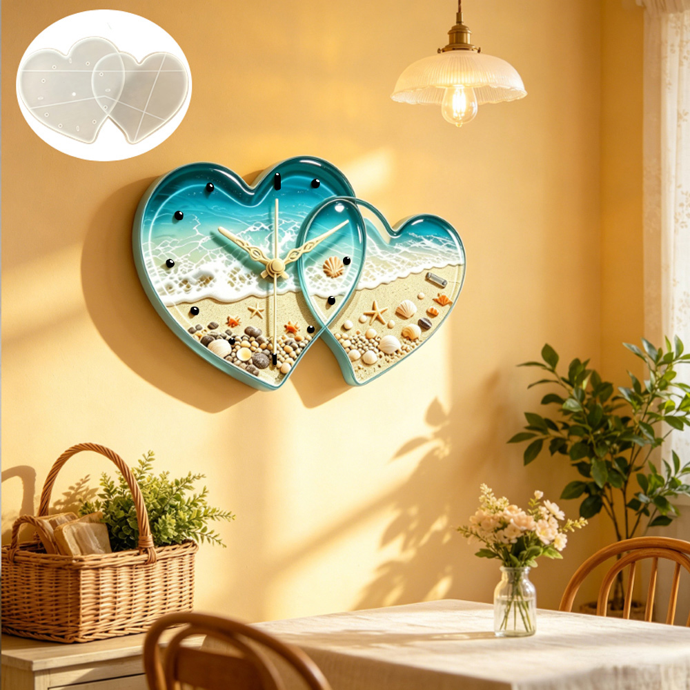 Love connected heart shape clo - Resin Art Clock review and price