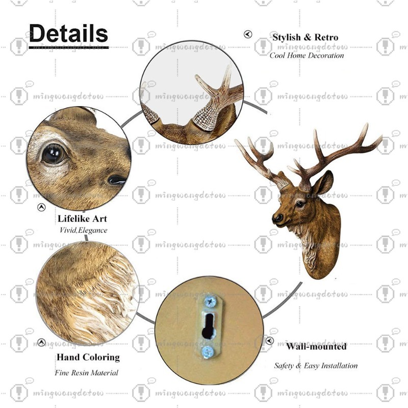 Faux Deer Head 17 inch Faux An - Resin Art And Decor review and price