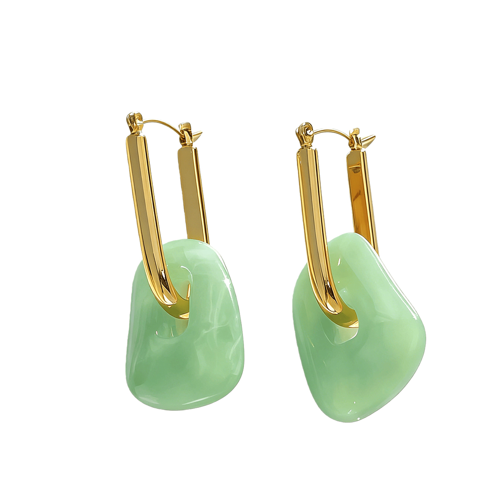 Chic Abstract Resin Hoop Drop  - Resin Art Ring review and price
